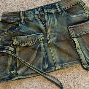 Denim Cargo Skirt